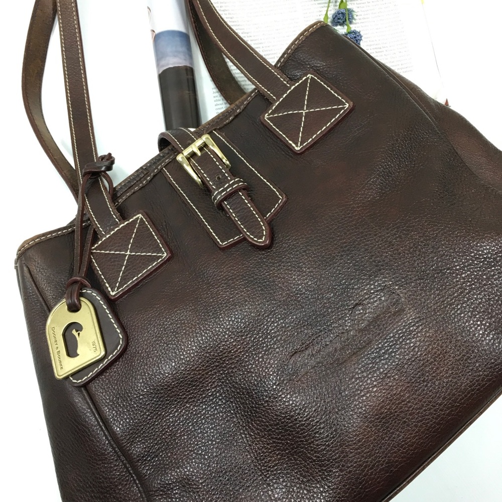 Dooney & Bourke | VNTG Brown Leather Tote Bag - Picture 2 of 8